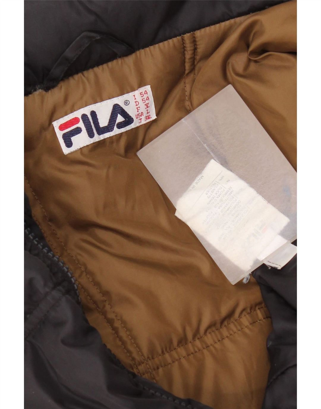 Fila Chaqueta acolchada con capucha para hombre IT 54 2XL Poliamida negra