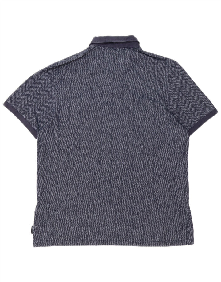 Polo TED BAKER para hombre talla 6 2XL algodón en espiga azul marino