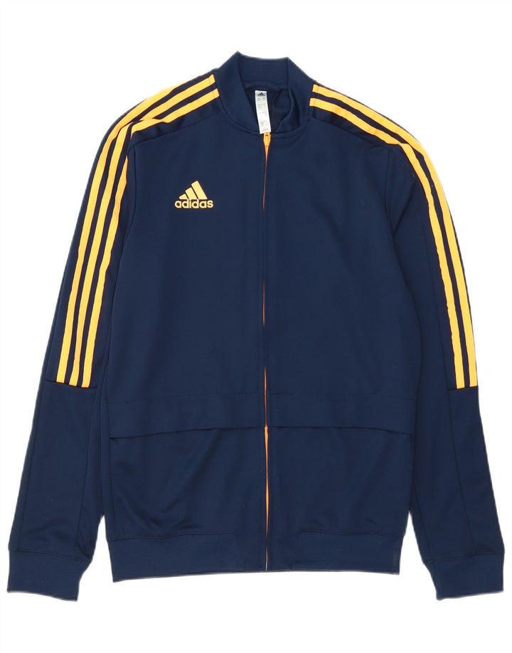 ADIDAS Mens Climalite Chándal Top Chaqueta UK 36/38 Pequeño Azul Marino