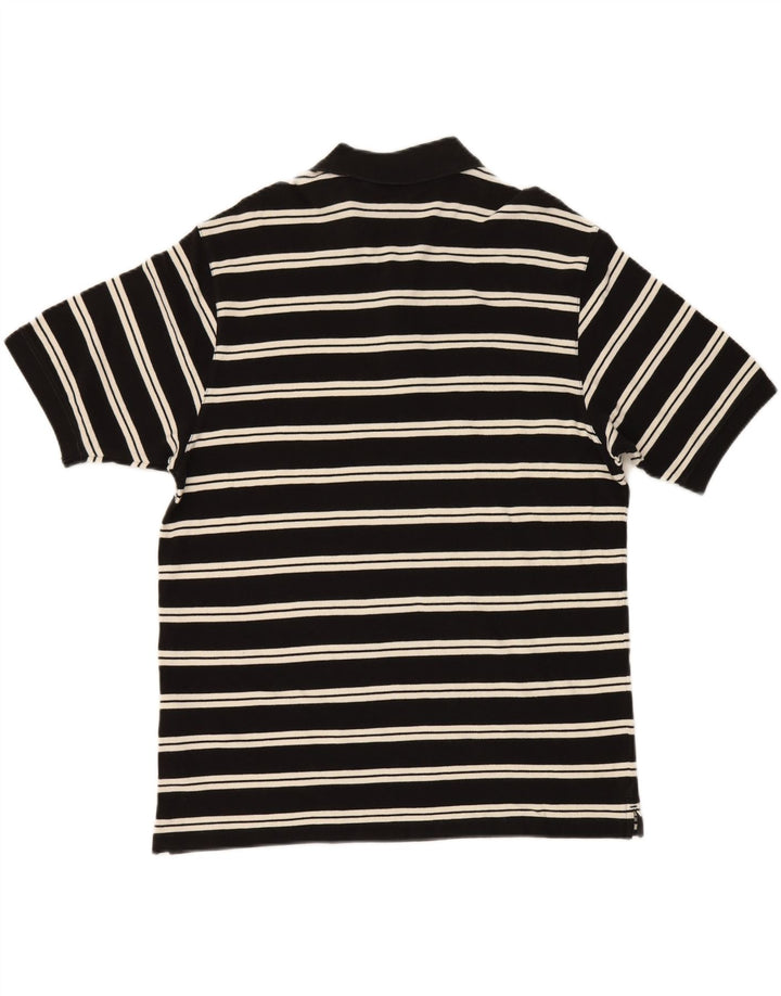 EDDIE BAUER Mens Polo Shirt Large Black Striped Cotton Vintage Eddie Bauer and Second-Hand Eddie Bauer from Messina Hembry 