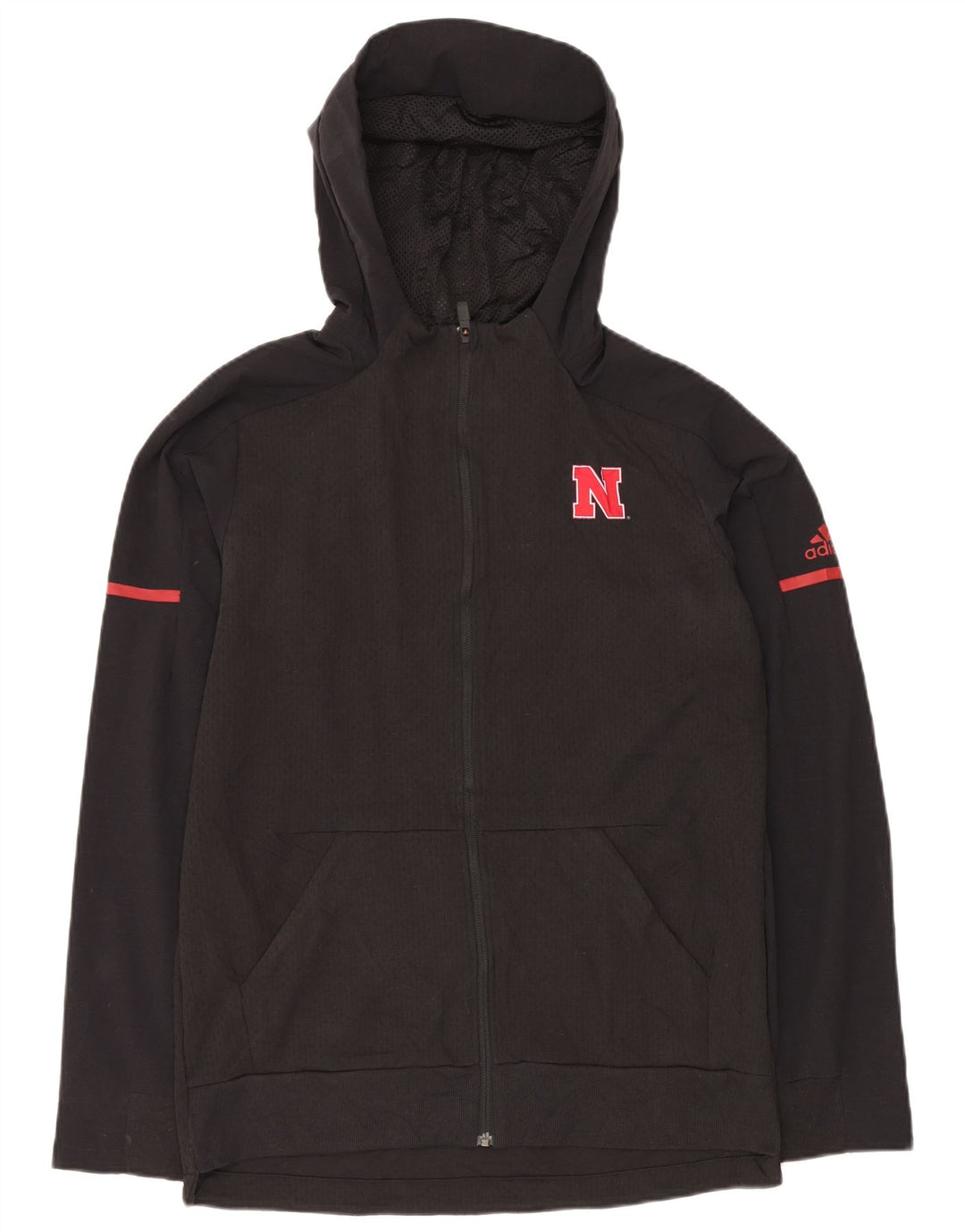 ADIDAS Sudadera con capucha y cremallera para hombre Poliéster negro mediano