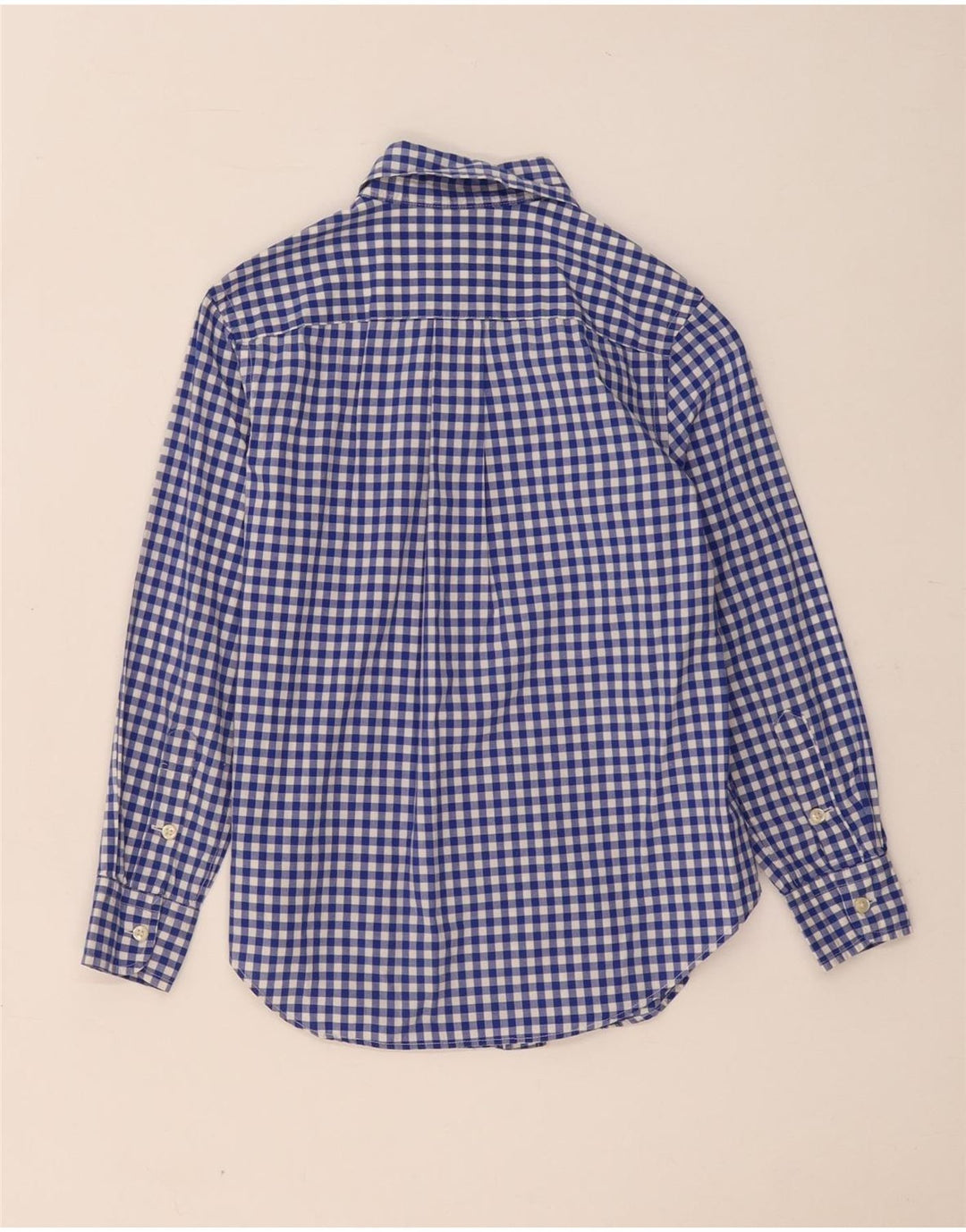 Ralph Lauren Camisa Niño 7-8 Años Pequeña Algodón Vichy Azul