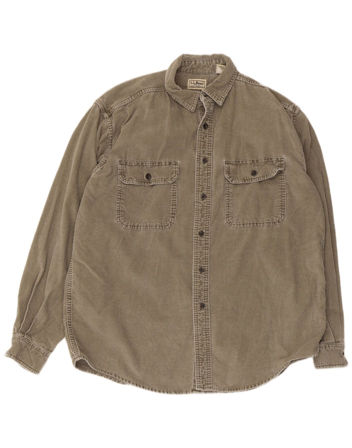 L.L.Bean Camisa de pana para hombre Algodón caqui medio
