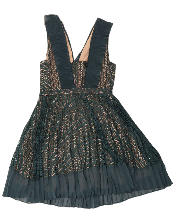 FRENCH CONNECTION Vestido acampanado sin mangas para mujer UK 42 Verde medio