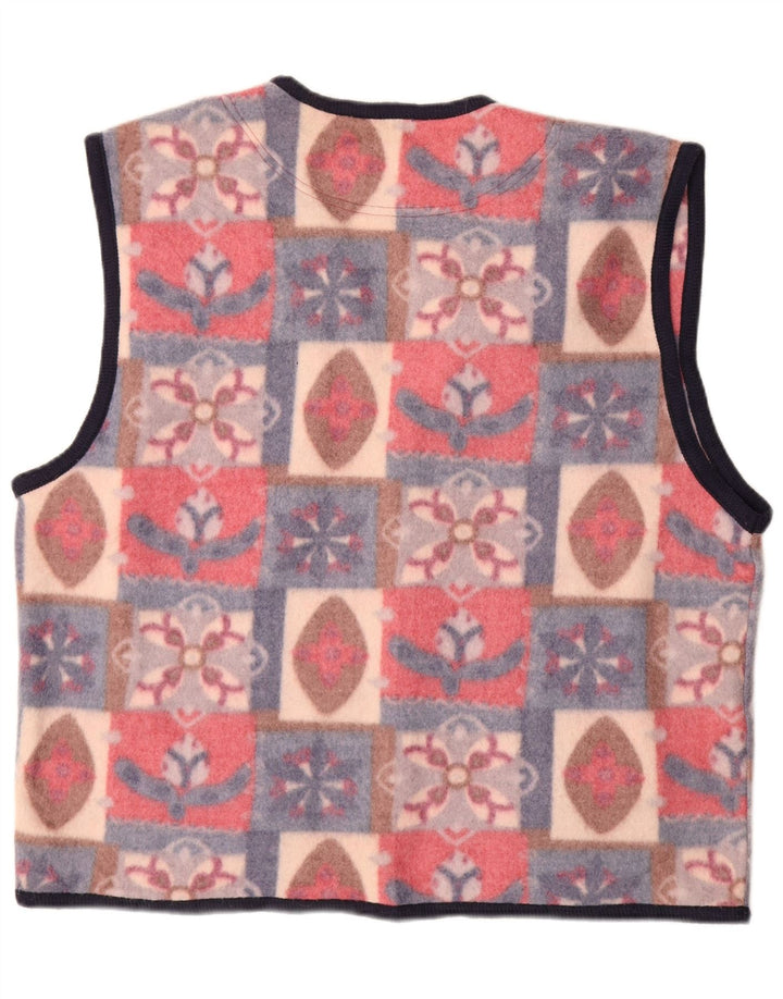 VINTAGE Hombres Fleece Gilet Reino Unido 42 XL Poliéster Fair Isle multicolor