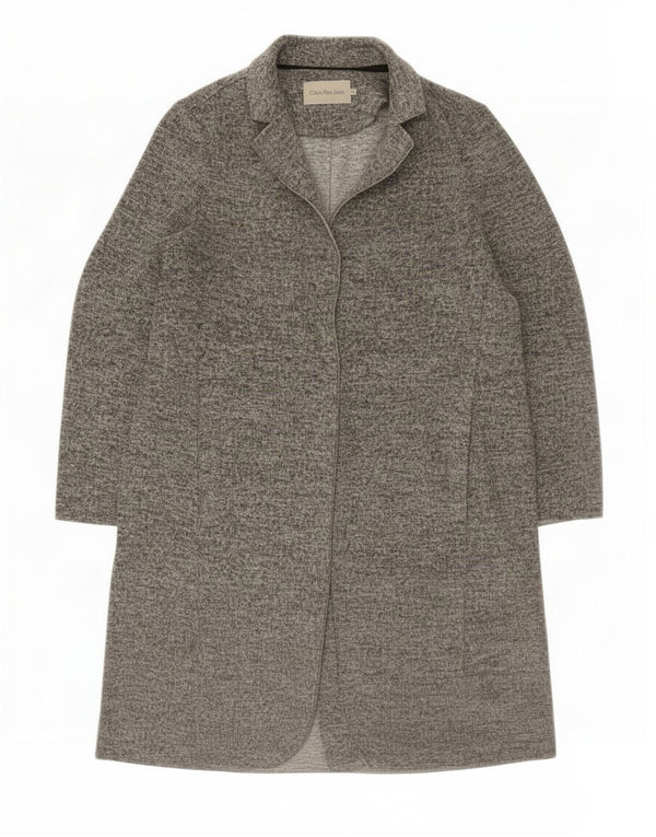 Calvin Klein Jeans Abrigo para mujer UK 40 XL Poliéster moteado gris