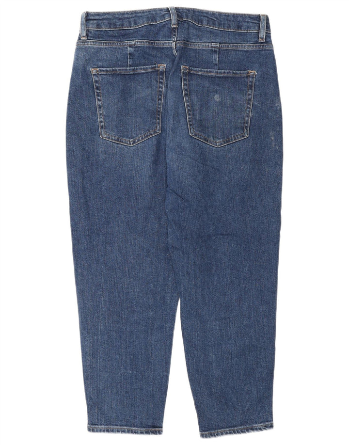 Marks & Spencer Vaqueros recortados de talle alto para mujer UK 12 Medium W30 L25 Azul