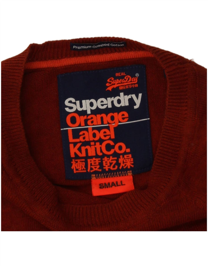 Superdry Jersey Con Cuello Barco Para Hombre, Jersey De Algodón Naranja Pequeño