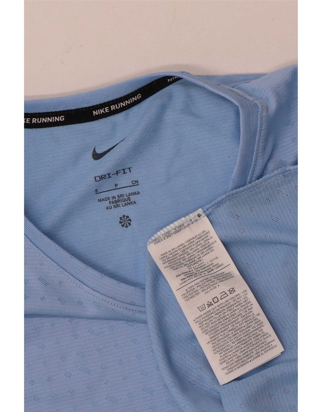 Camiseta Nike Dri Fit para hombre Top Small Blue Spotted Poliéster