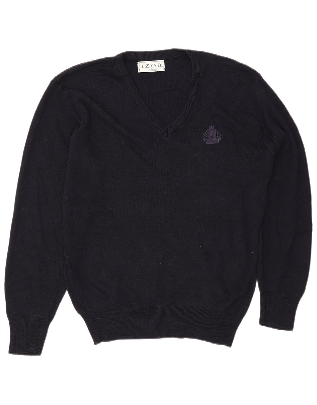 IZOD Suéter con Cuello en V para Hombre Pequeño Azul Marino Acrílico