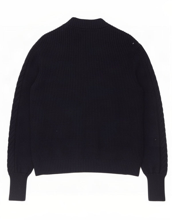 Marks & Spencer Womens Cardigan Sweater UK 14 Large Navy Blue Viscose