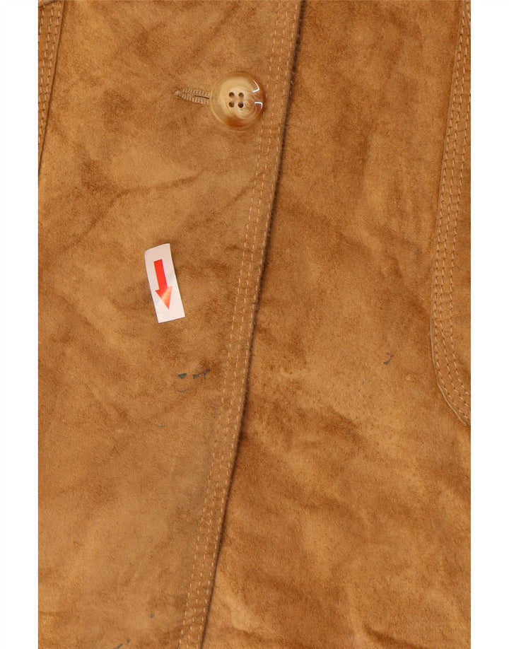 Marks & Spencer Abrigo de ante para mujer UK 40 Cuero marrón medio