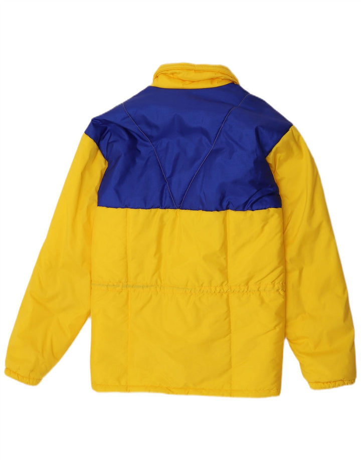 Chaqueta acolchada con capucha vintage para hombre IT 48 Poliamida color block amarillo medio