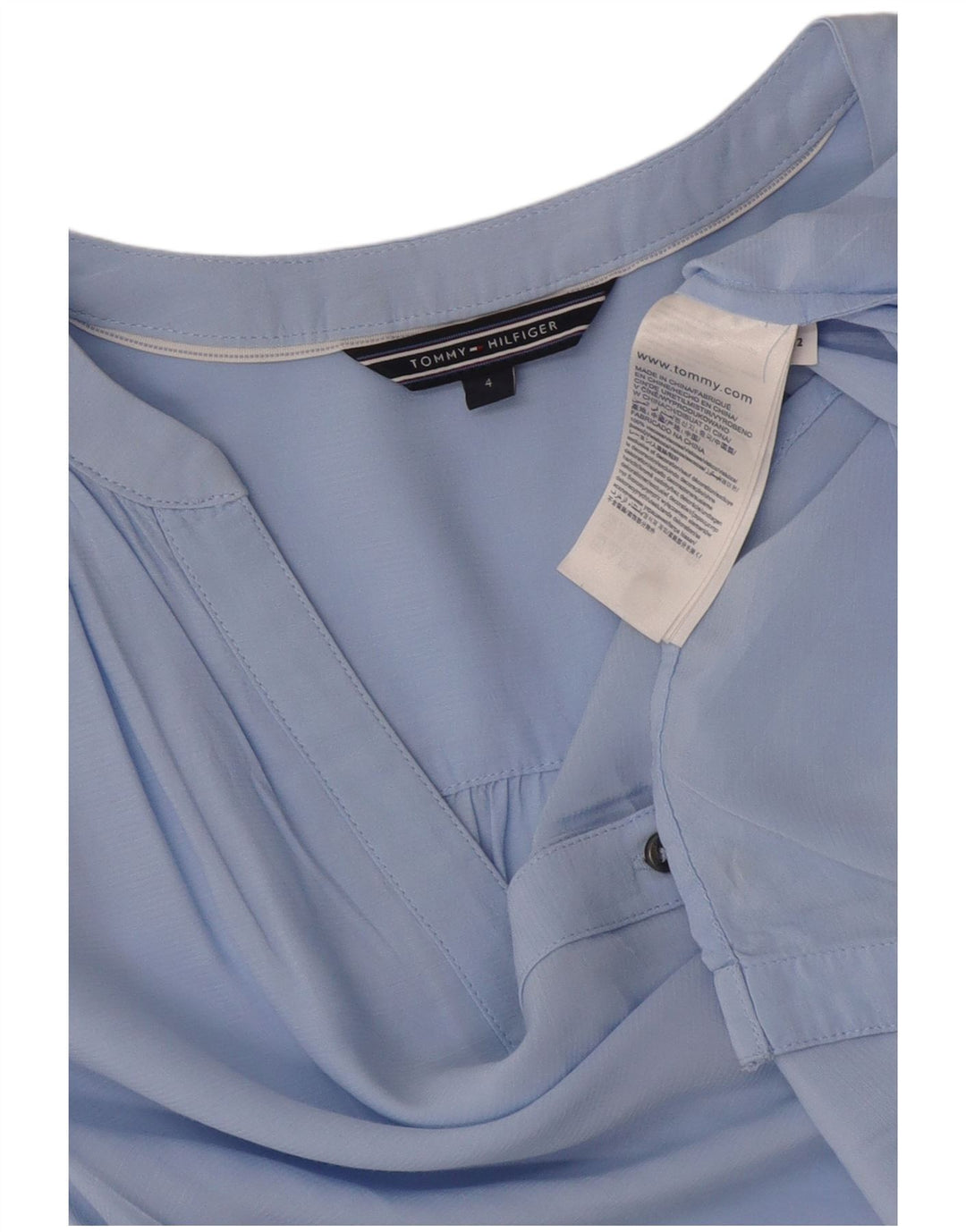 Tommy Hilfiger Blusa para mujer US 4 Small Blue Viscosa