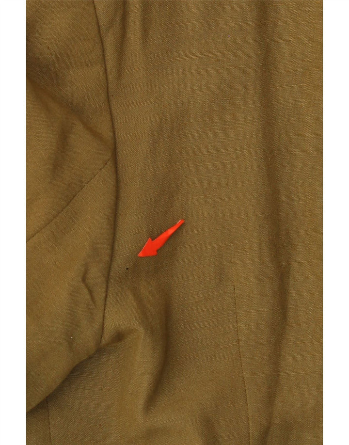 VINTAGE Chaqueta Blazer de 4 Botones para Mujer IT 44 Rayón Caqui Medio