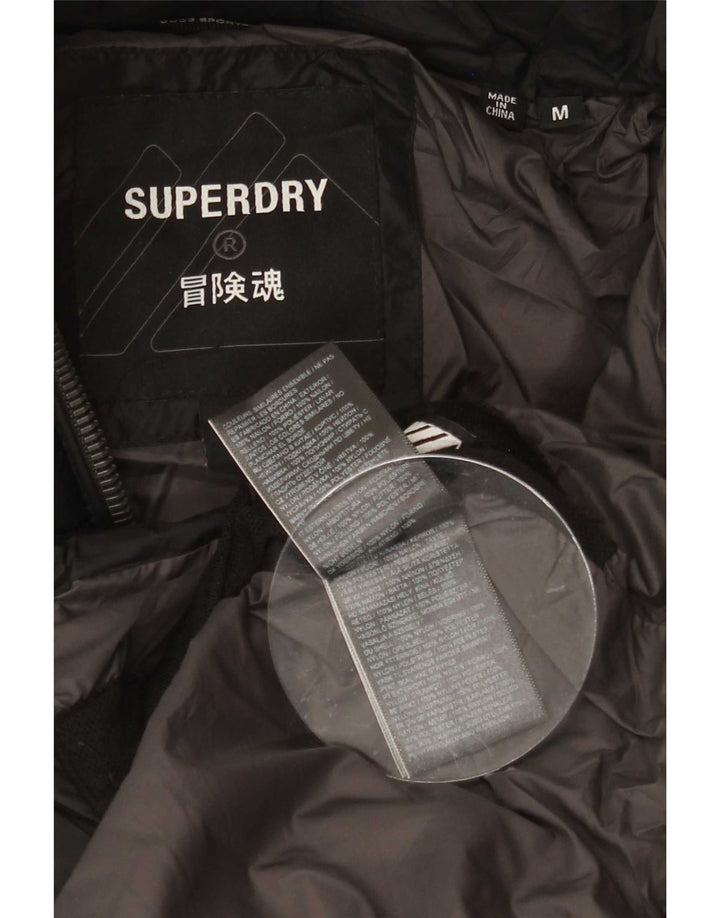 Superdry Chaqueta Acolchada Con Capucha Para Hombre UK 38 Medium Negro Poliéster