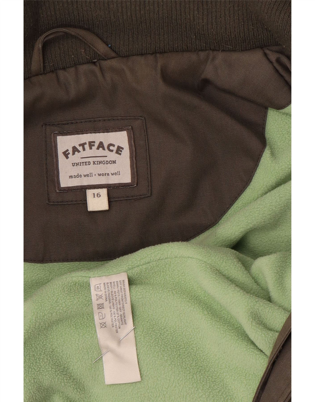Chaqueta cortavientos con capucha para mujer Fat Face UK 46 Large Grey Cotton