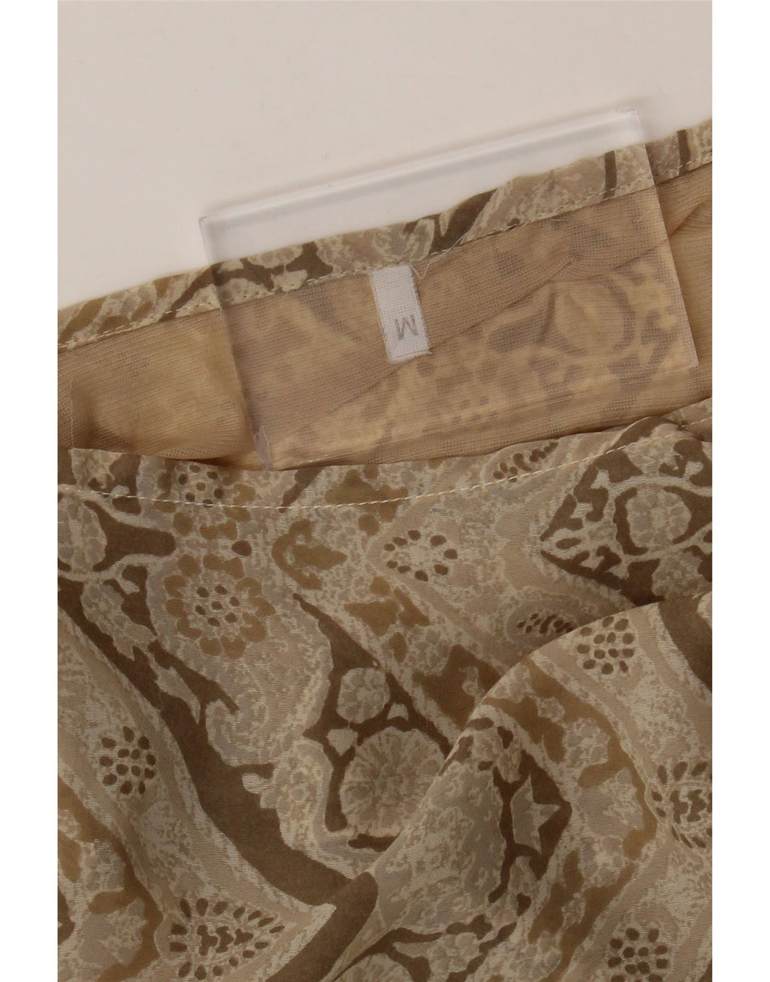 Vintage mujer Maxi Wrap Falda Mediana W28 Beige Floral