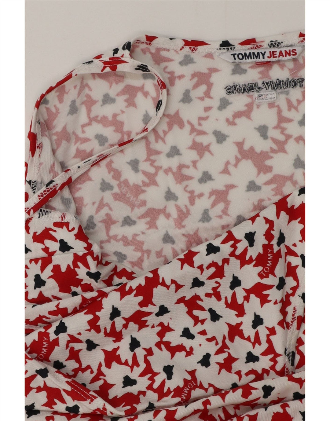 TOMMY HILFIGER Blusa con estampado abstracto para mujer UK 40 Medium Red