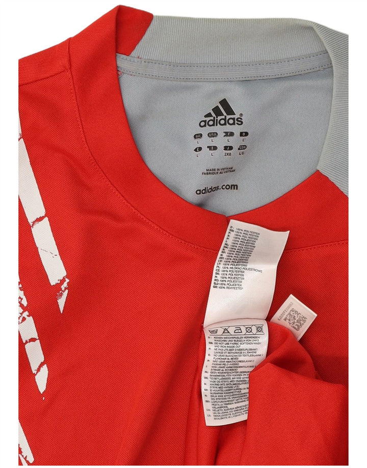 Adidas - Camiseta gráfica Climacool para hombre, talla grande, color rojo, poliéster