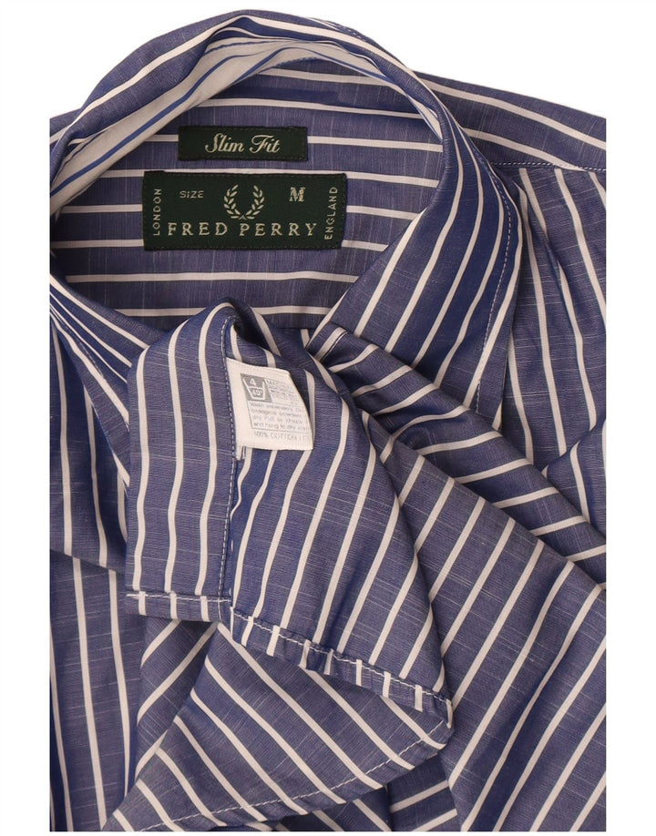 Camisa Fred Perry Hombre Slim Fit De Algodón A Rayas Azul Medio