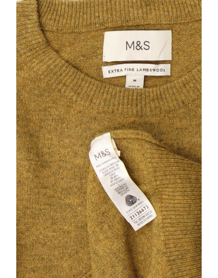 Marks & Spencer Jersey De Cuello Redondo Para Hombre De Lana Moteada En Amarillo Medio