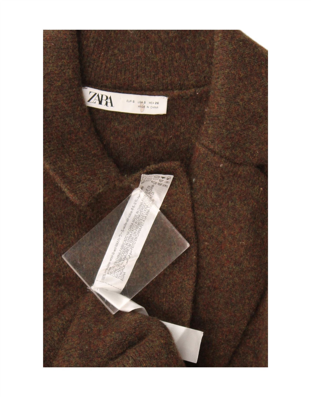 Zara Mujer Abrigo Extragrande UK 10 Small Lana Caqui