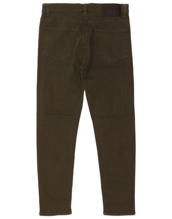 Zara Mens Slim Jeans EU 42 Large W32 L28 Caqui Algodón