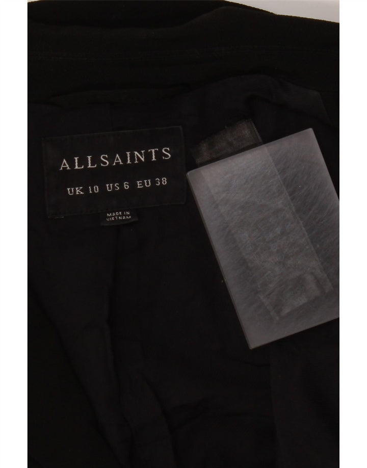ALL SAINTS Chaqueta tipo blazer abierta para mujer UK 10 Small Poliéster negro
