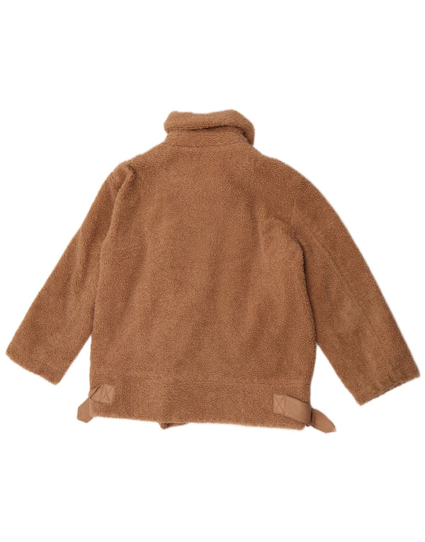 Topshop Chaqueta motera para mujer Petite Teddy Bear UK 10 Small Marrón Poliéster