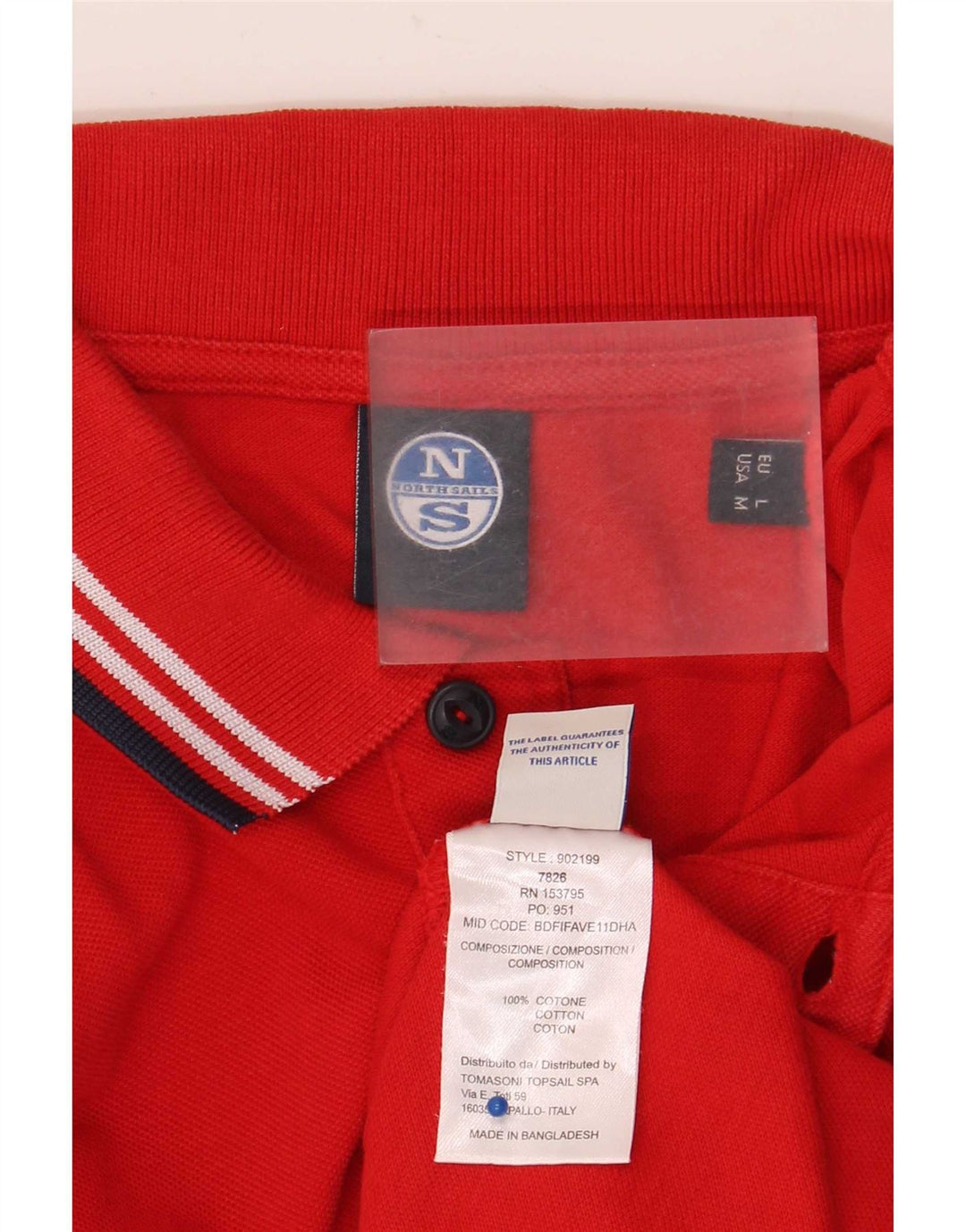 Polo North Sails Hombre Grande De Algodón A Rayas Rojas