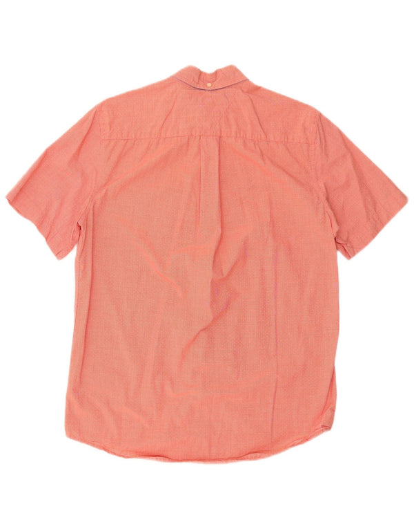 Tommy Hilfiger Camisa de manga corta para hombre con corte clásico y pata de gallo roja pequeña
