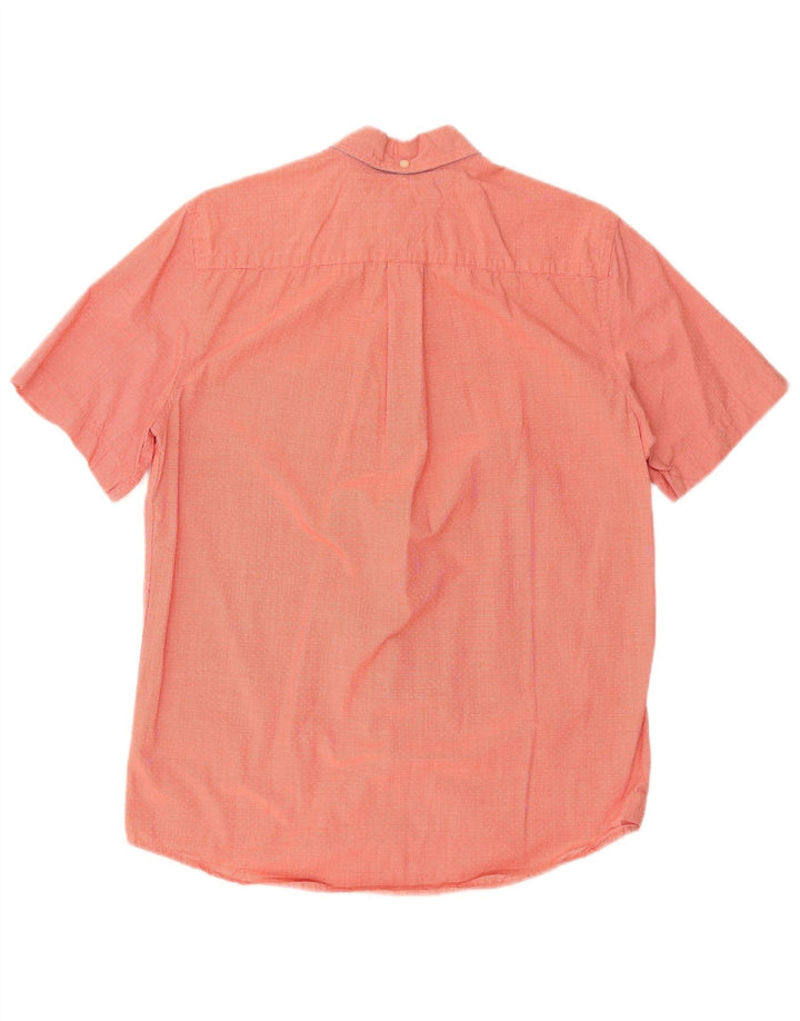 Tommy Hilfiger Camisa de manga corta para hombre con corte clásico y pata de gallo roja pequeña
