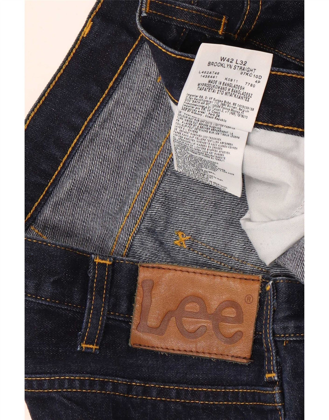 Vaqueros rectos Brooklyn para hombre Lee W42 L32 Algodón azul marino