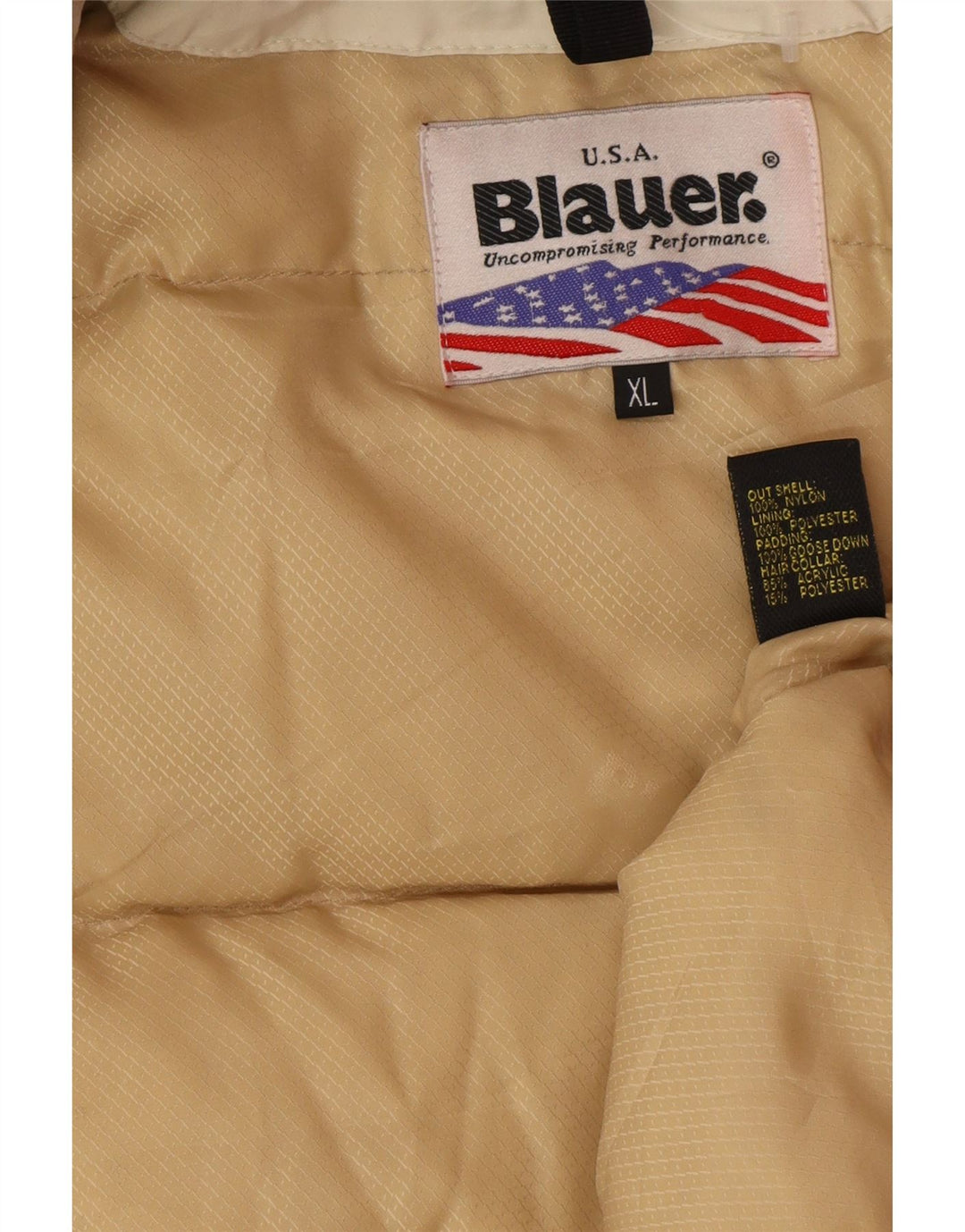 Blauer Chaqueta Acolchada Militar para Mujer UK 40 XL Nylon Beige