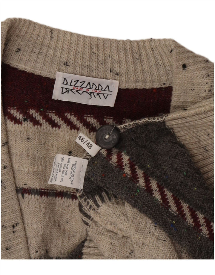 Bizzarro Cárdigan para Hombre IT 46/48 Small Lana a Rayas Multicolor