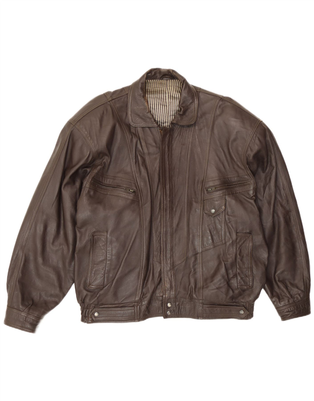 Hohenstein Chaqueta Bomber de Cuero para Hombre UK 44 2XL Cuero Marrón
