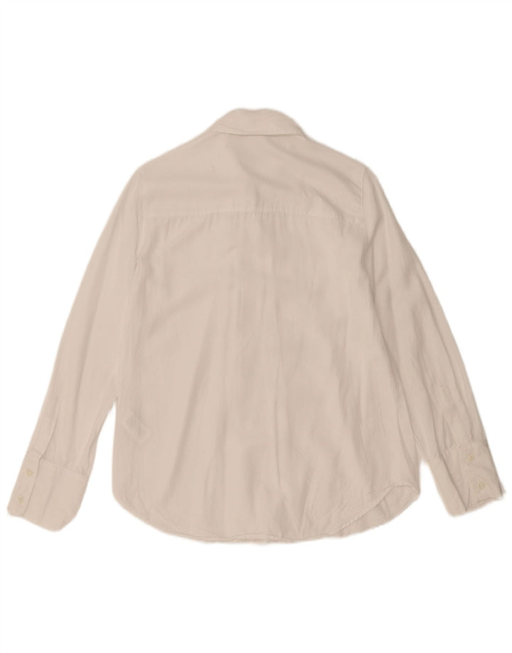 Zara Mujer Camisa UK 10 Small White Lyocell