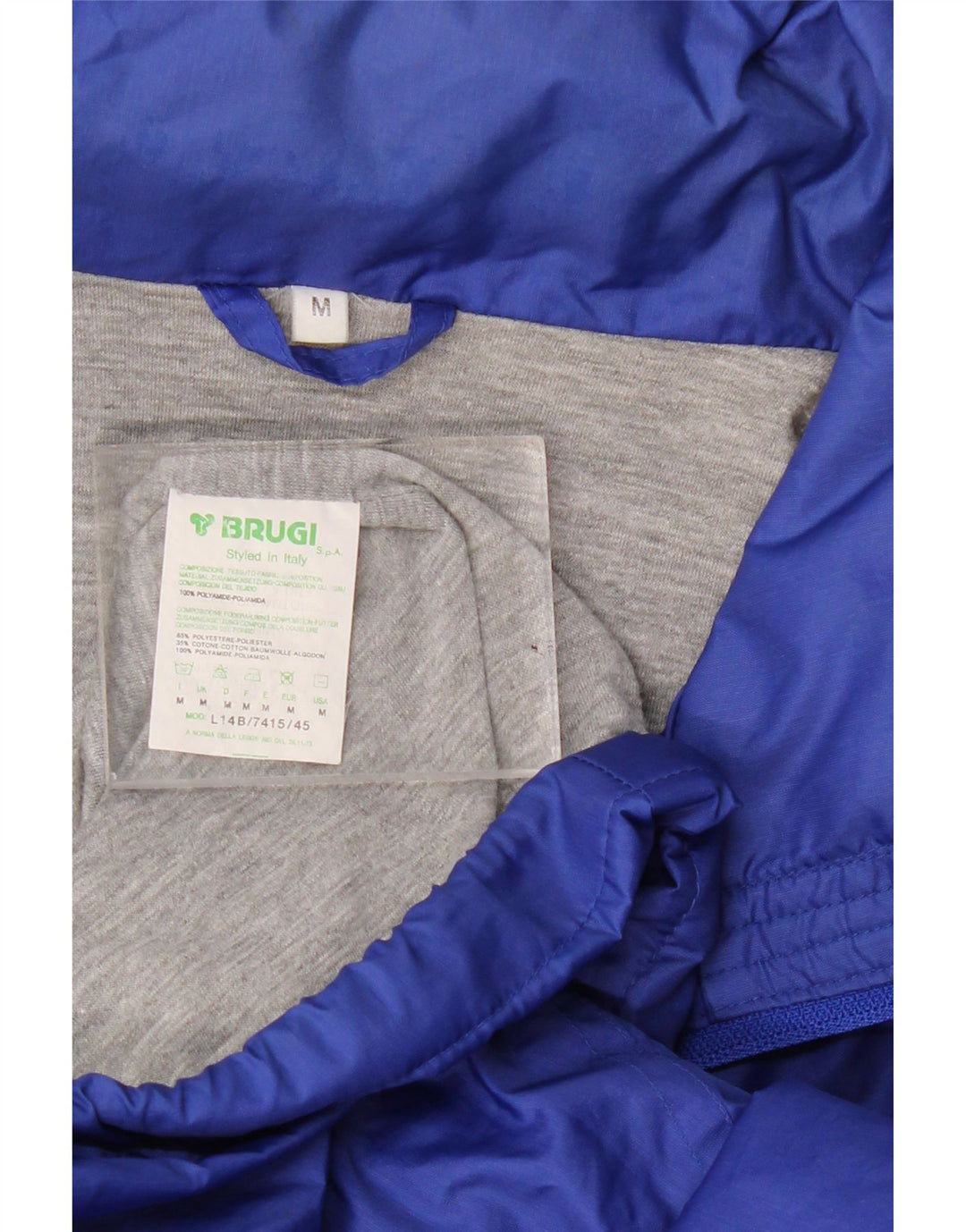 Brugi Chaqueta cortavientos con capucha para hombre UK 38 Medium Azul marino Colorblock