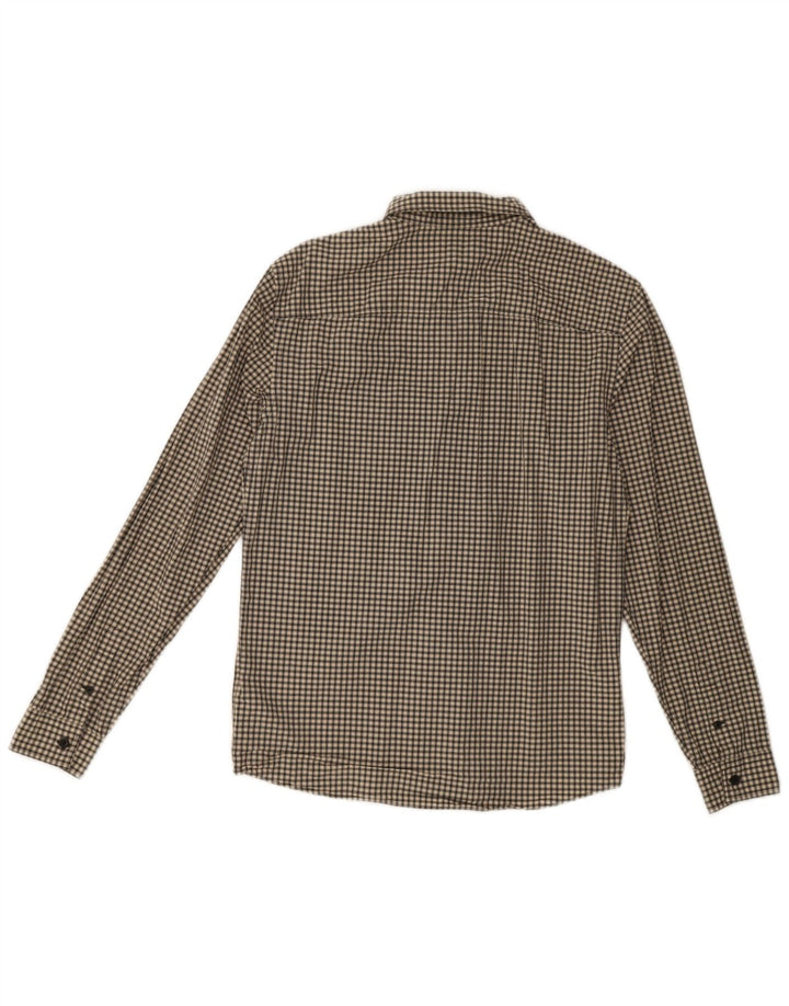 Camisa All Saints Hombre Small Algodón Vichy Beige