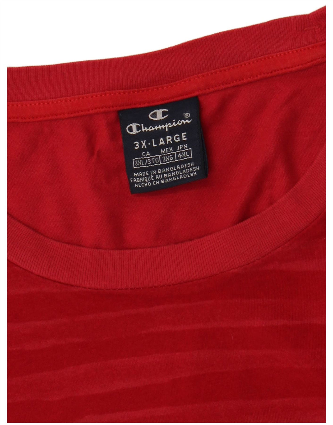 CHAMPION Camiseta gráfica para hombre Top 3XL rayas rojas