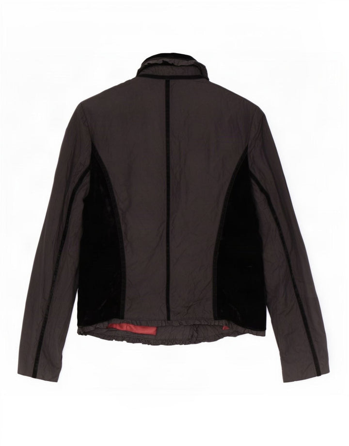 Vintage mujer 4 botones Blazer chaqueta Reino Unido 14 medio negro colorblock
