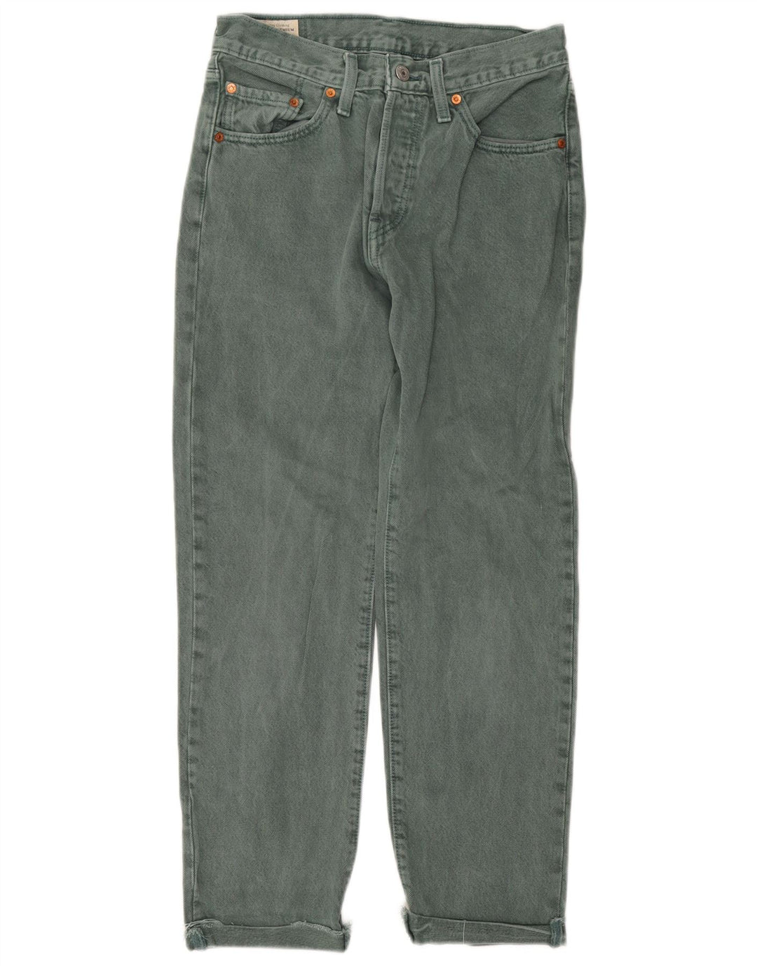 LEVI'S Vaqueros Rectos 501 Mujer W27 L28 Algodón Verde