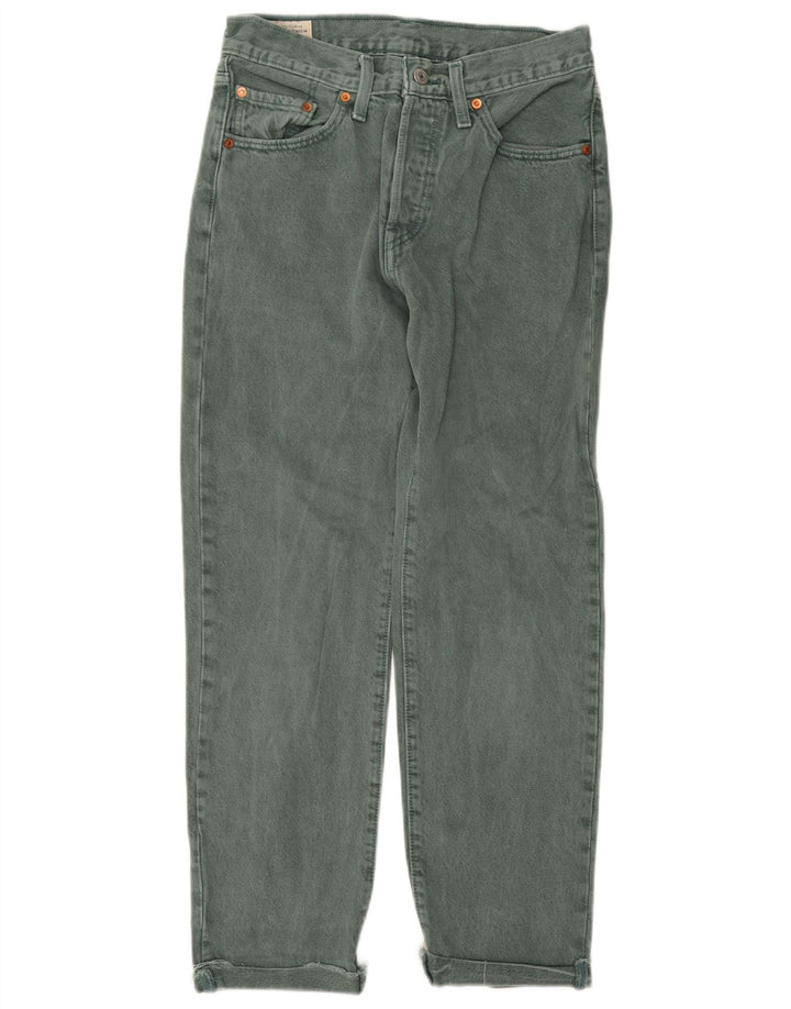 LEVI'S Vaqueros Rectos 501 Mujer W27 L28 Algodón Verde