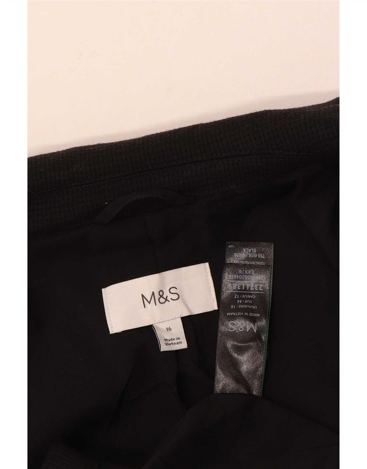 Marks & Spencer Chaqueta tipo blazer con 1 botón para mujer UK 46 Grande Algodón negro