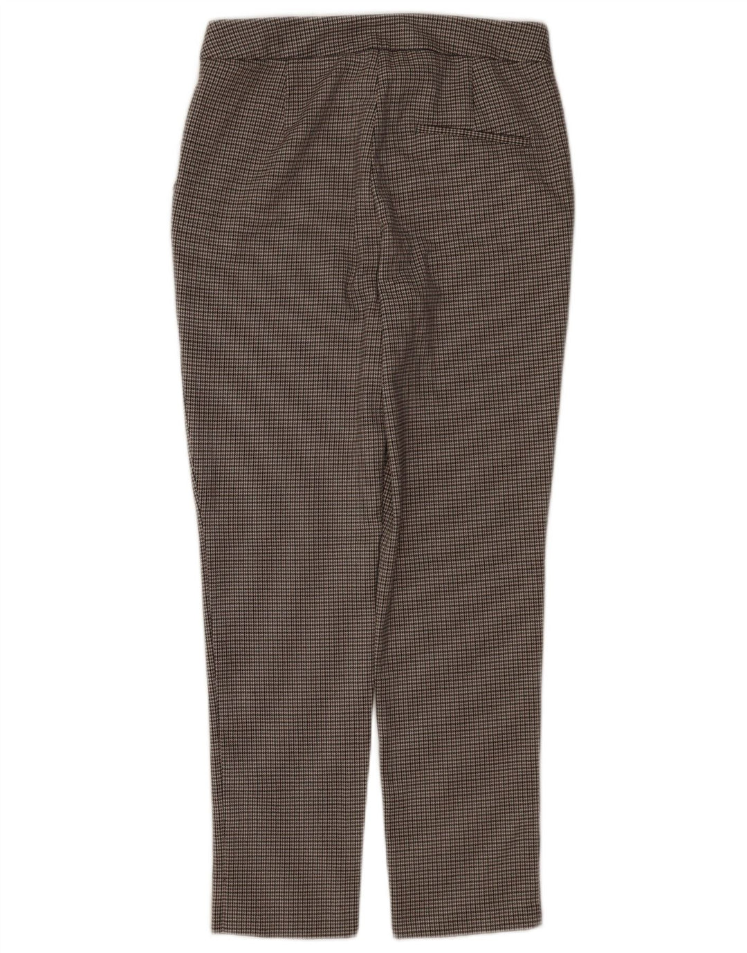 Zara Mujer Pantalón Chino Slim Medium W28 L26 Gris Pata De Gallo Poliéster