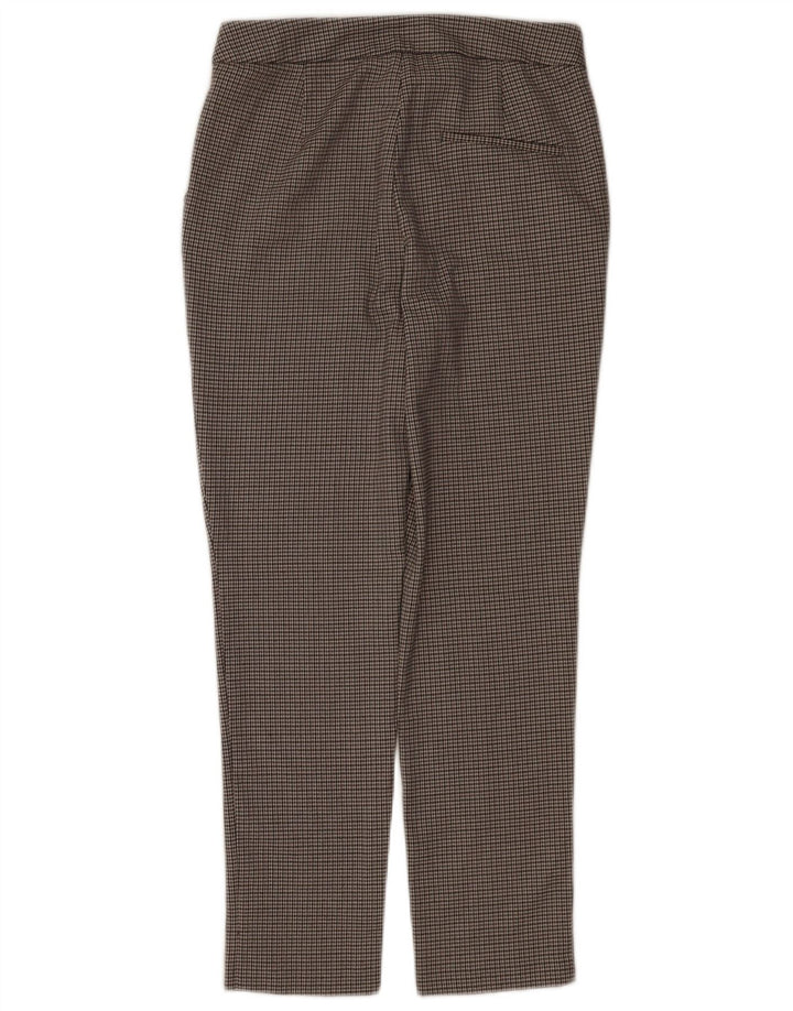 Zara Mujer Pantalón Chino Slim Medium W28 L26 Gris Pata De Gallo Poliéster