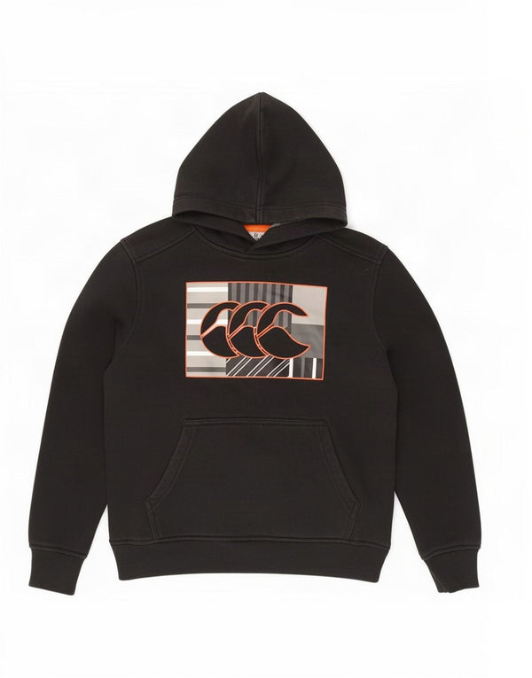 Canterbury - Sudadera con capucha para niños, 9-10 años, algodón negro