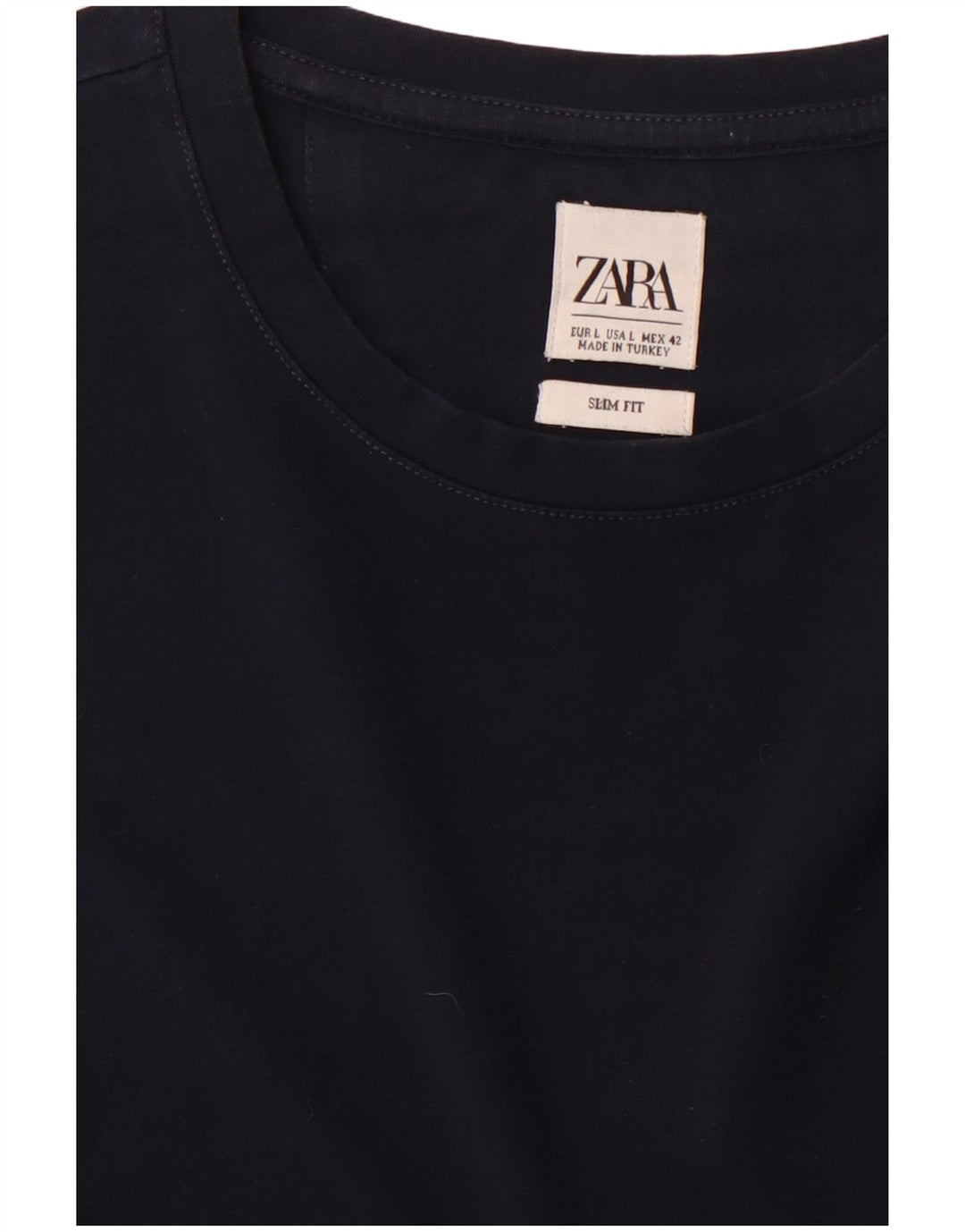 Zara Hombre Slim Fit Camiseta Top Grande Azul Marino