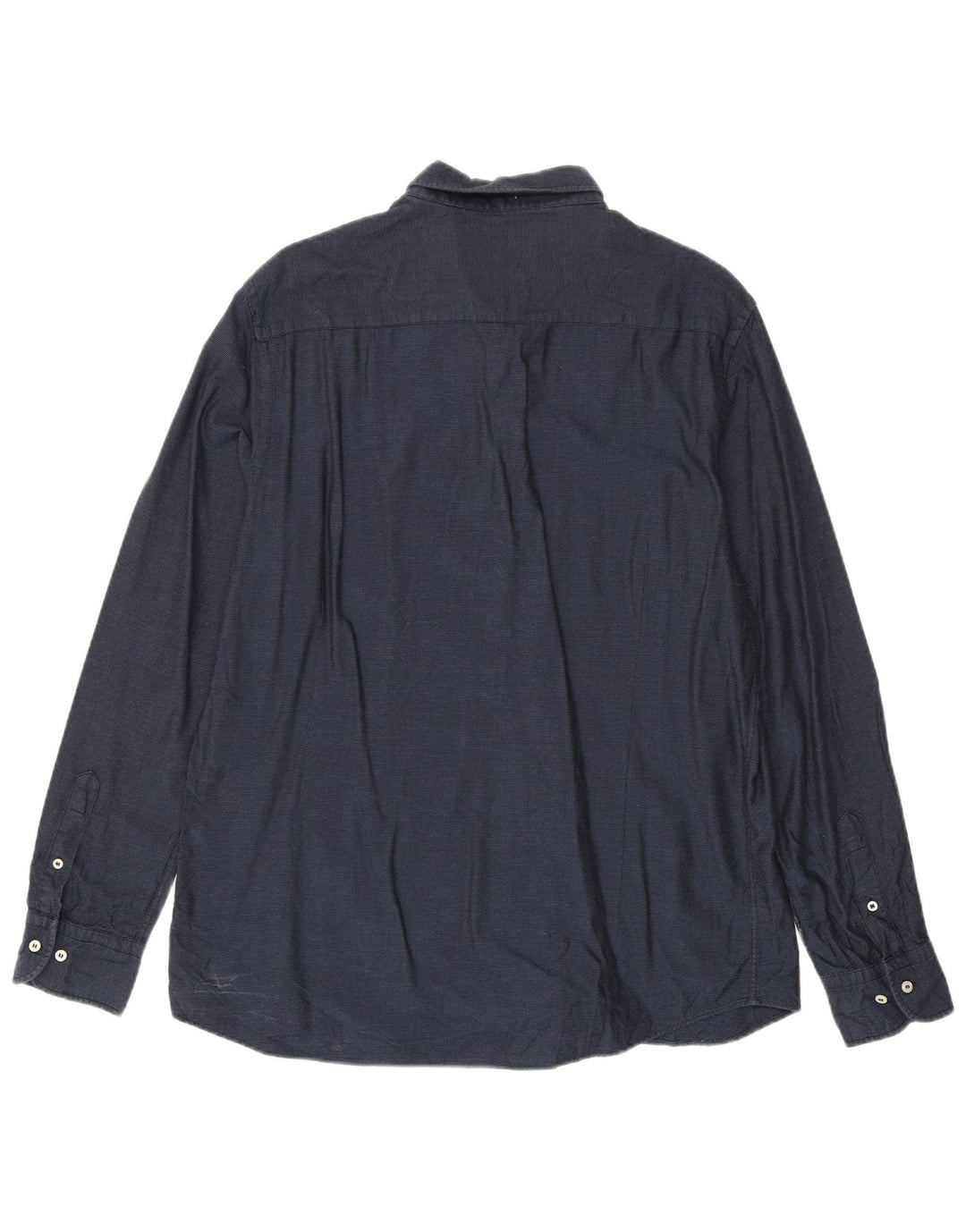 Massimo Dutti Camisa Franela Hombre XL Azul Marino Algodón